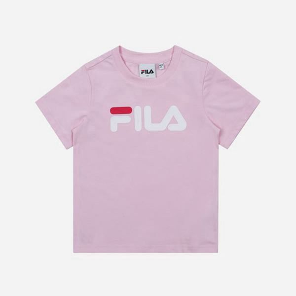 Fila Uno Crew Neck S/S Girl's T-Shirts - Pink,NZ 284-83291